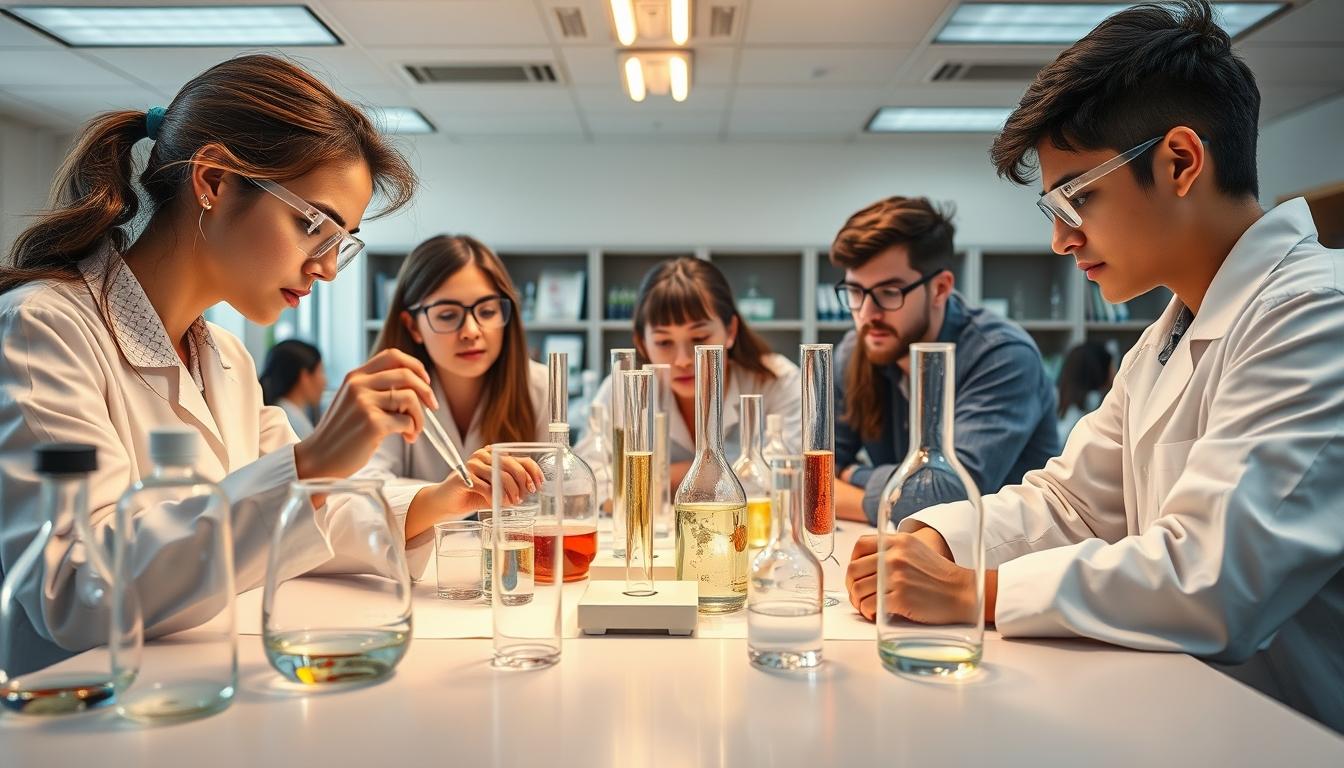 Student using learning strategies while studying